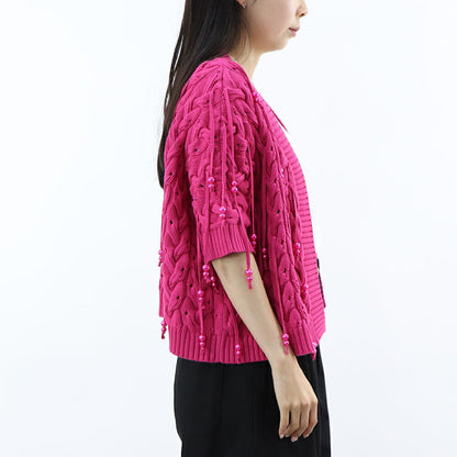 PINKO カーディガン・ボレロ ピンク フリンジ ボレロ 100425-A0LJ
