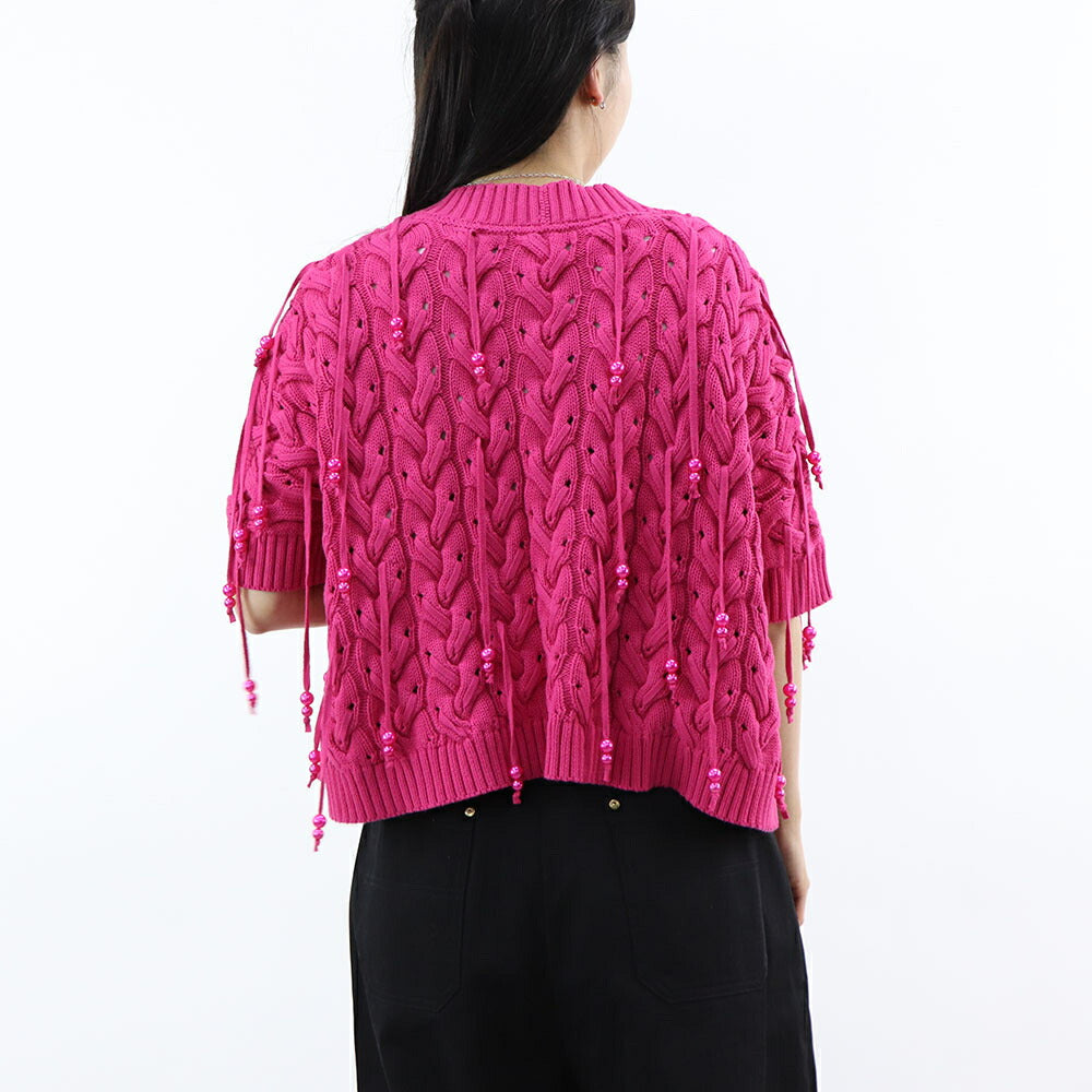 PINKO カーディガン・ボレロ ピンク フリンジ ボレロ 100425-A0LJ