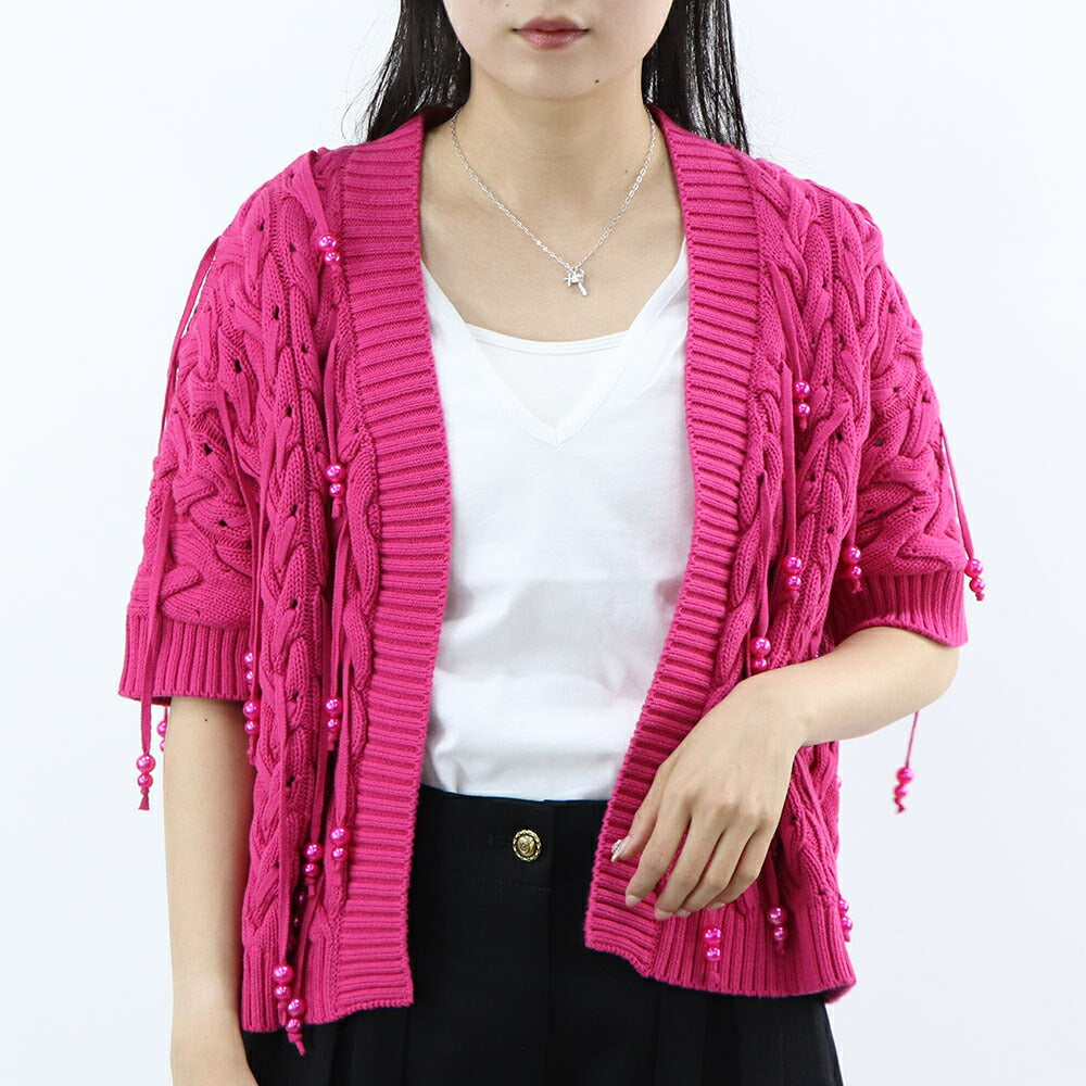 PINKO カーディガン・ボレロ ピンク フリンジ ボレロ 100425-A0LJ – LE