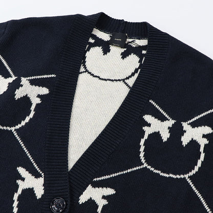 PINKO ネイビー ロゴ ニットカーディガン オーバーサイズ 1G17MT-Y7VF
