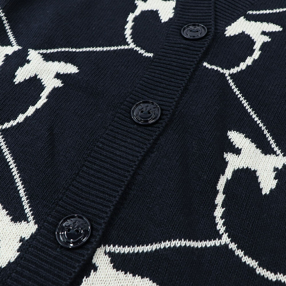 PINKO ネイビー ロゴ ニットカーディガン オーバーサイズ 1G17MT-Y7VF