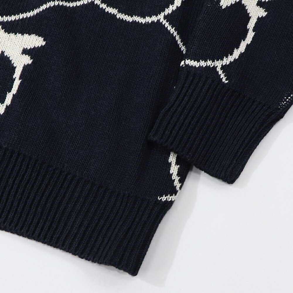 PINKO ネイビー ロゴ ニットカーディガン オーバーサイズ 1G17MT-Y7VF