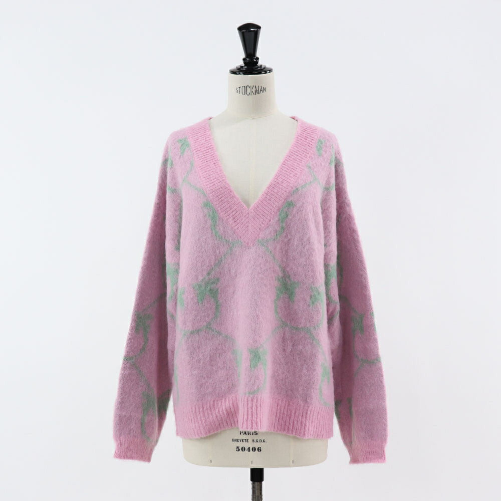 PINKO ブラック ピンク ロゴ シャギーニット 1G17UD-A007