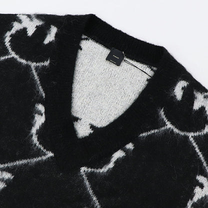 PINKO ブラック ピンク ロゴ シャギーニット 1G17UD-A007