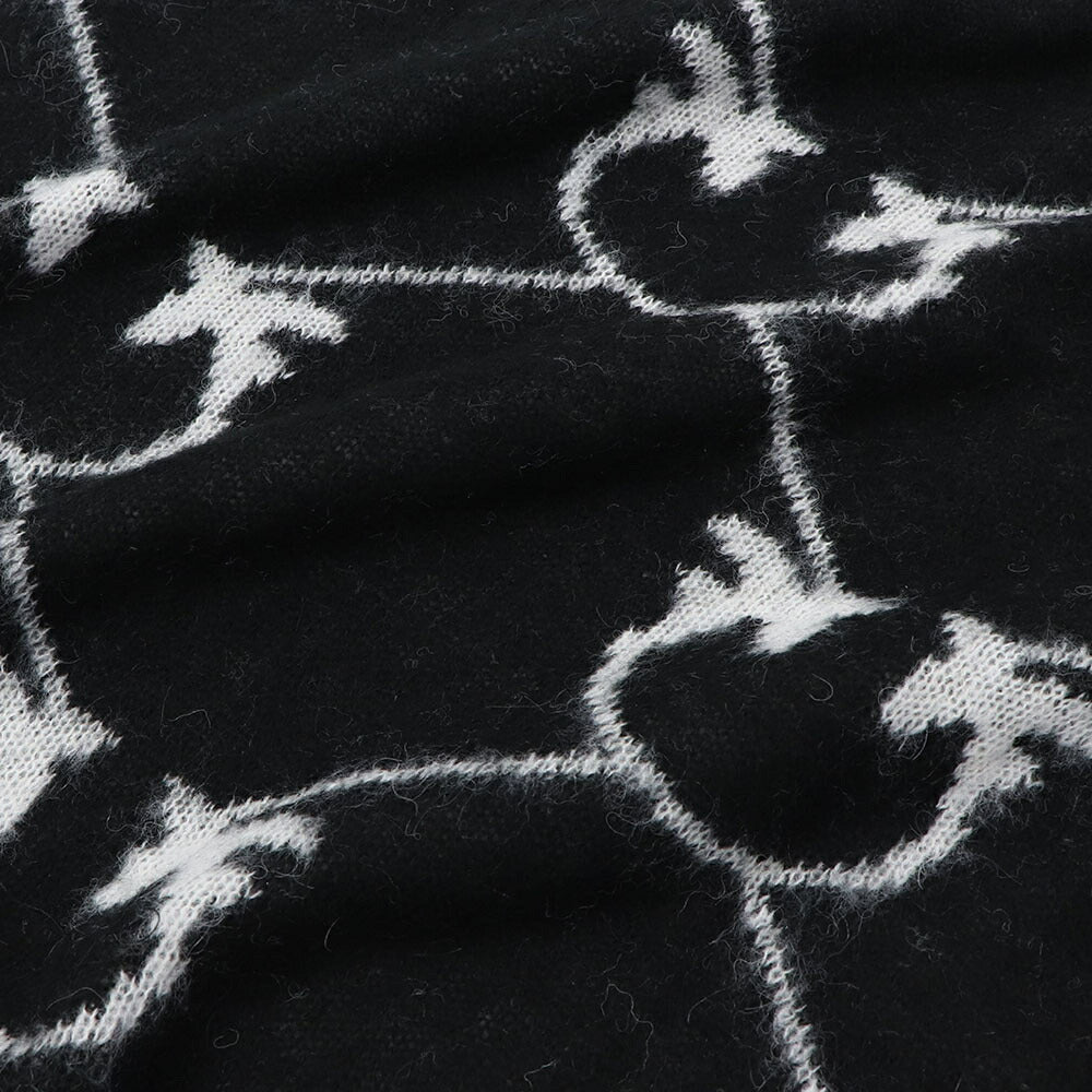 PINKO ブラック ピンク ロゴ シャギーニット 1G17UD-A007