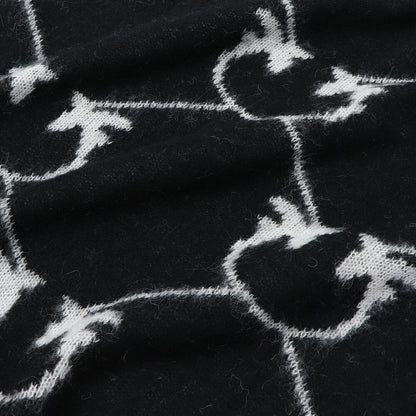 PINKO ブラック ピンク ロゴ シャギーニット 1G17UD-A007