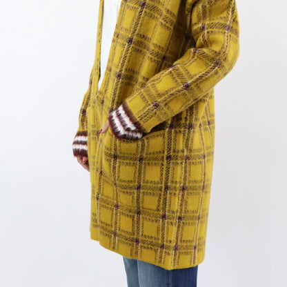 PINKO イエロー ニットカーディガン チェック柄 1G167N-Y772