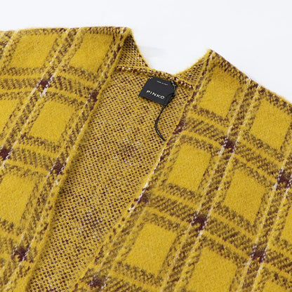 PINKO イエロー ニットカーディガン チェック柄 1G167N-Y772