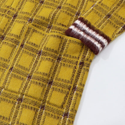 PINKO イエロー ニットカーディガン チェック柄 1G167N-Y772