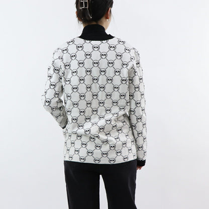 PINKO カーディガン ホワイト ロゴ ラインストーン 100446-A0KS