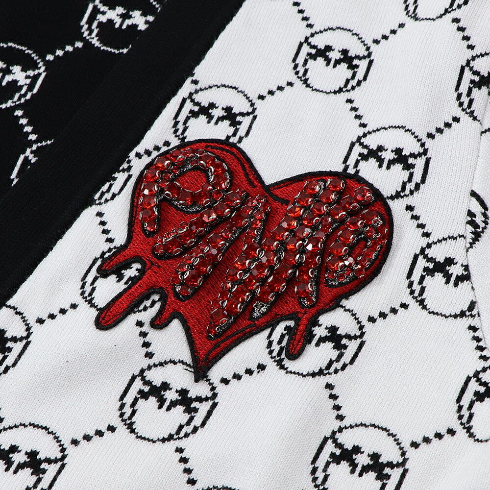 PINKO カーディガン ホワイト ロゴ ラインストーン 100446-A0KS