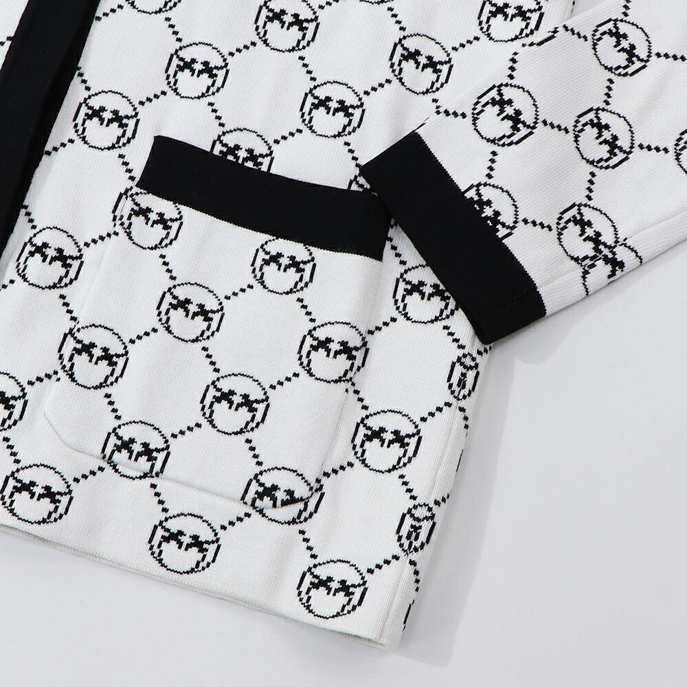 PINKO カーディガン ホワイト ロゴ ラインストーン 100446-A0KS