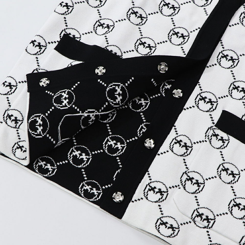 PINKO カーディガン ホワイト ロゴ ラインストーン 100446-A0KS