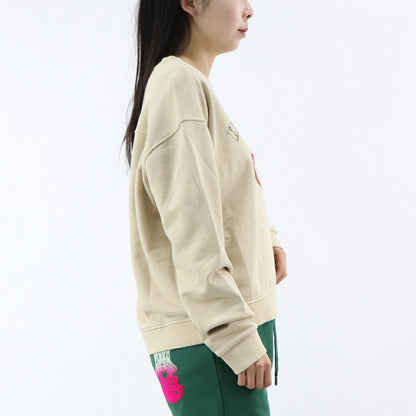 PINKO トレーナー ベージュ ロゴ ラインストーン オーバーサイズ 100352-A0L6