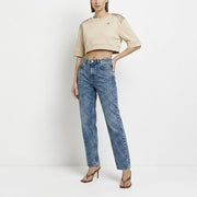 PINKO ピンコ レディース トップス スウェット・トレーナー ベージュ ラインストーン キラキラ クロップド丈 100374-A0L7