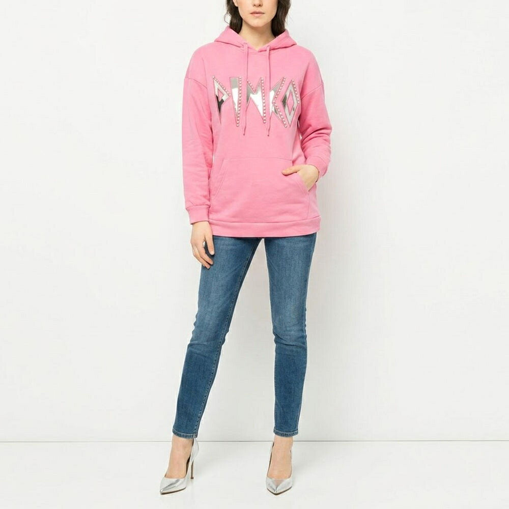PINKO ピンコ レディース トップス スウェット・パーカー ピンク コットン フーディ プルオーバー 100464-A0LQ