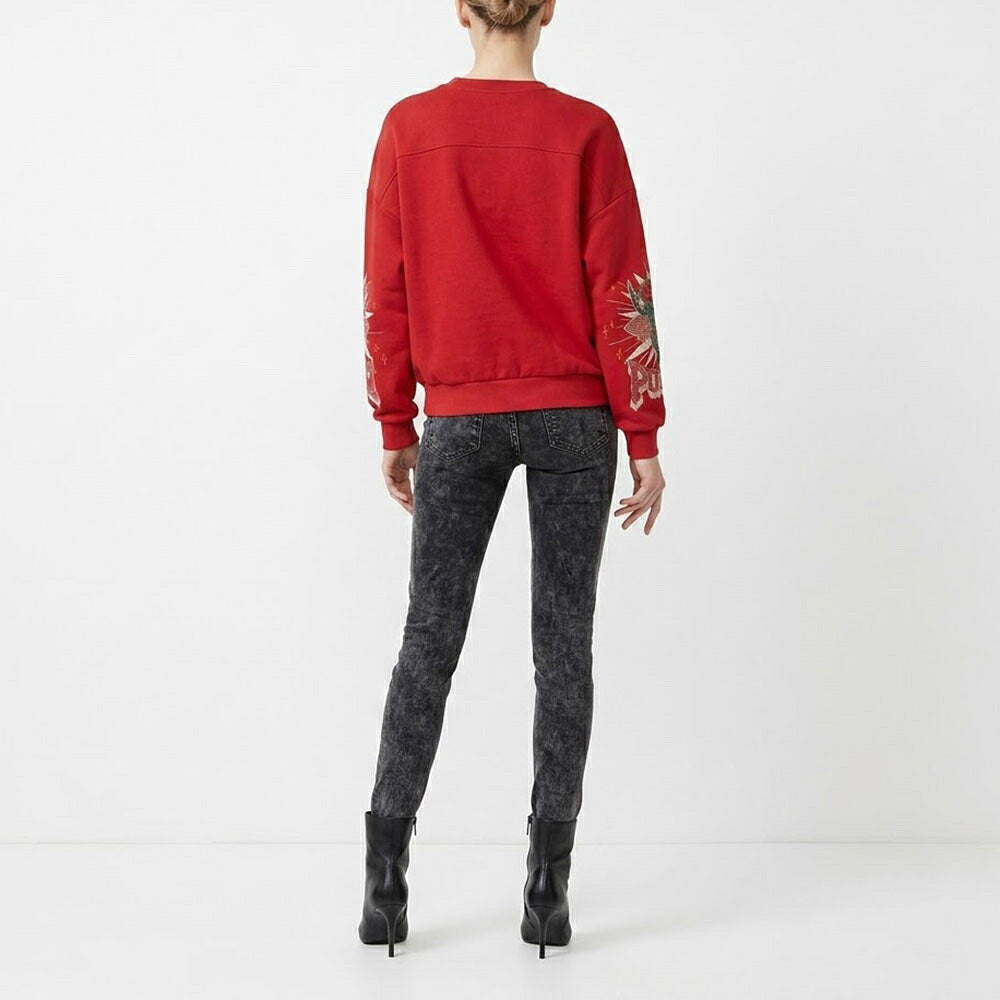 PINKO ピンコ レディース トップス スウェット・トレーナー レッド スタッズ プリント オーバーサイズ 1G15BK-Y54B