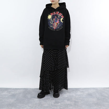 PINKO ブラック グラフィックプリント スウェットパーカー 1G15BQ-Y54B