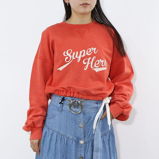 PINKO スウェット  オレンジ 裏起毛 クロップド丈 1G16LR-Y7E7