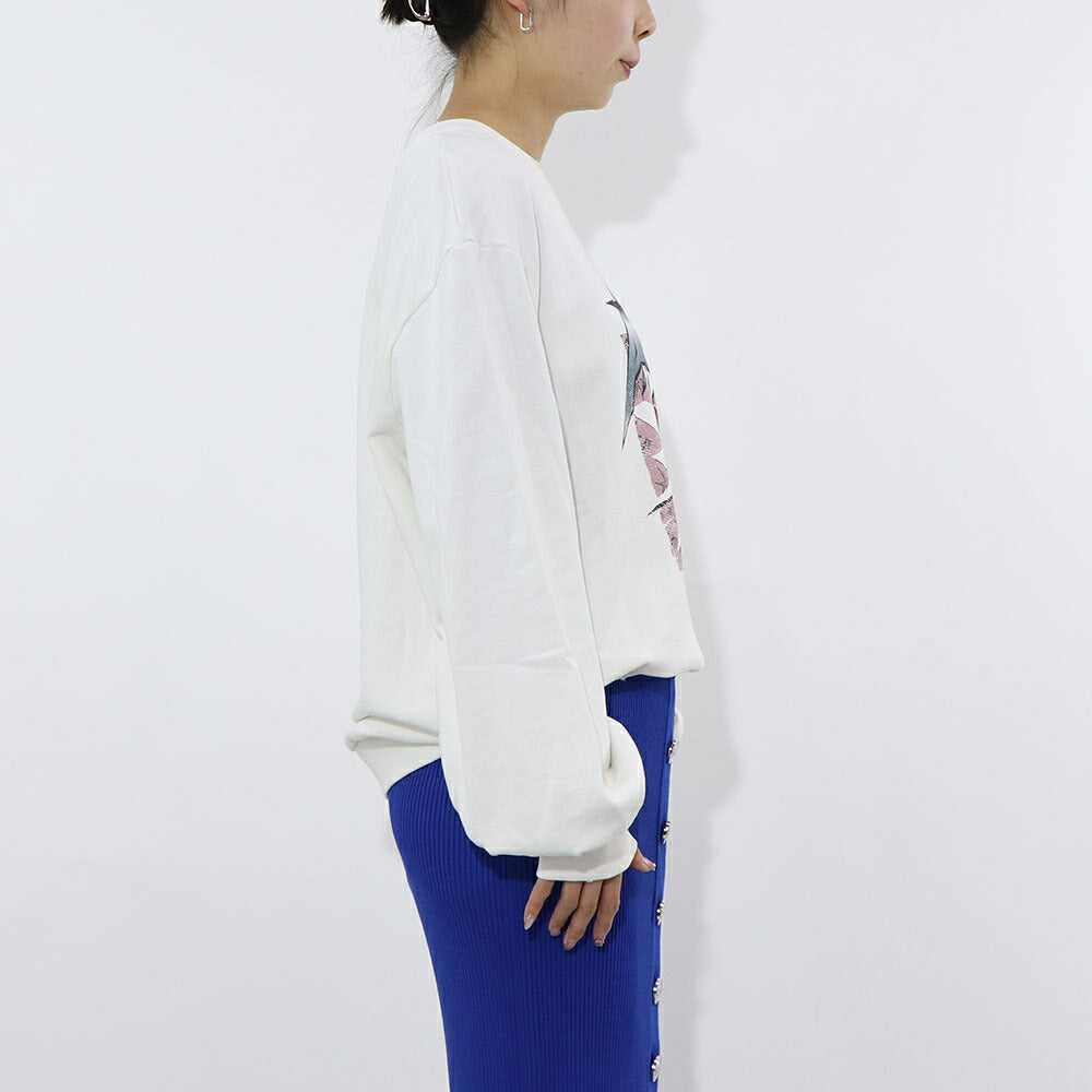 PINKO スウェット ホワイト グラフィックプリント 1G16UJ-Y54B