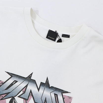 PINKO スウェット ホワイト グラフィックプリント 1G16UJ-Y54B