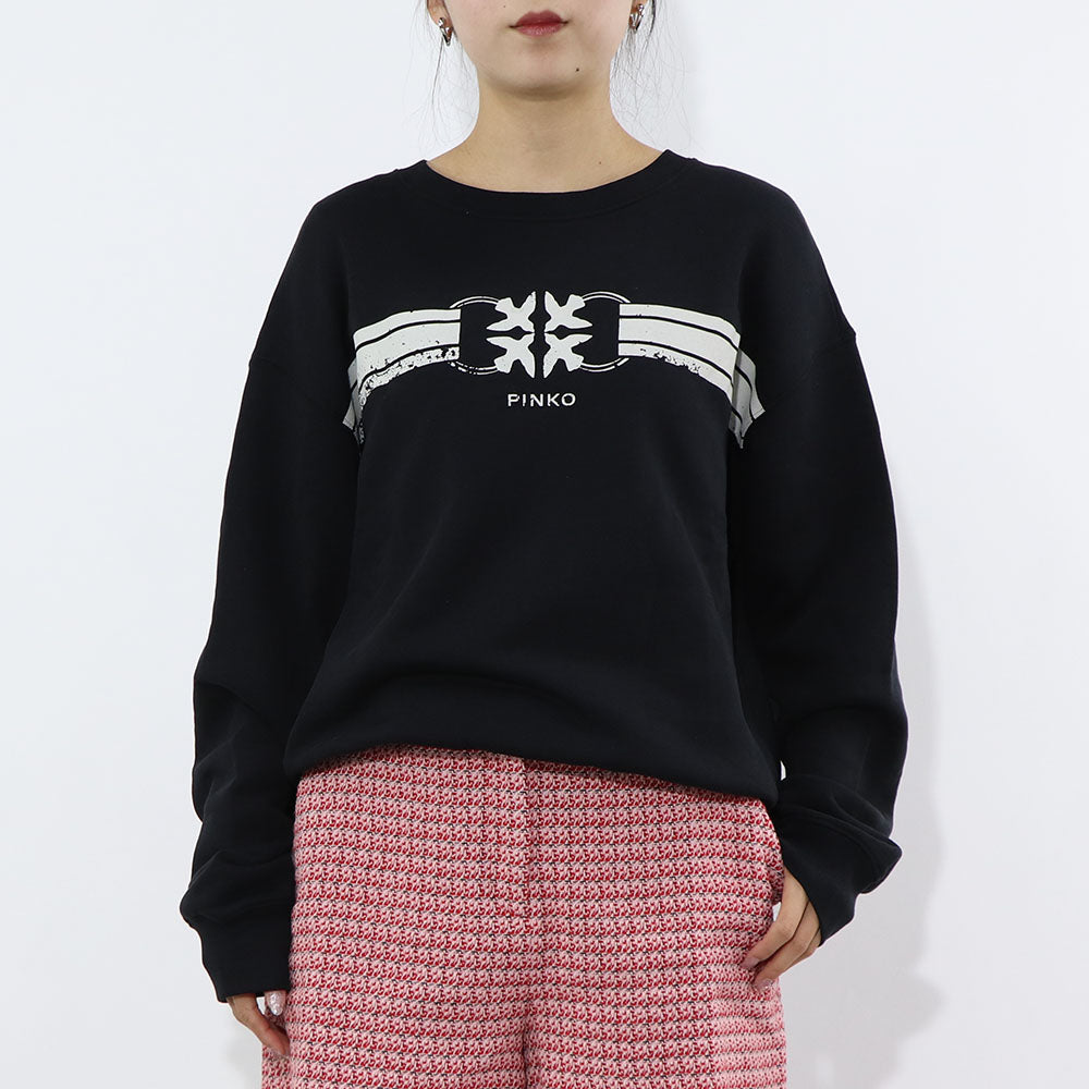 PINKO スウェット ブラック ロゴ 裏起毛 1G16VS-Y7JP
