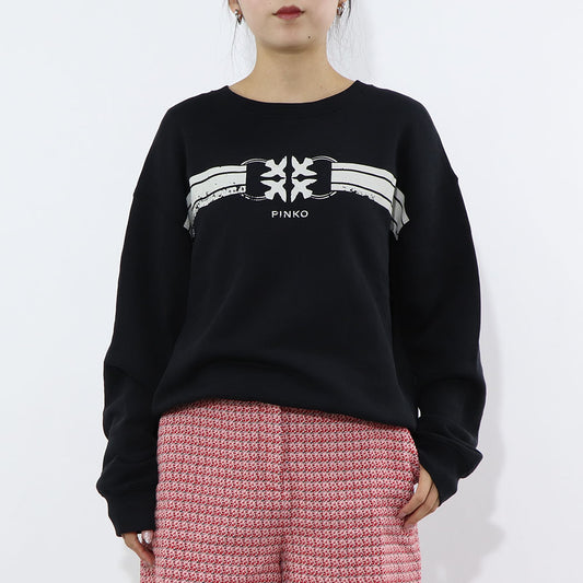 PINKO スウェット ブラック ロゴ 裏起毛 1G16VS-Y7JP
