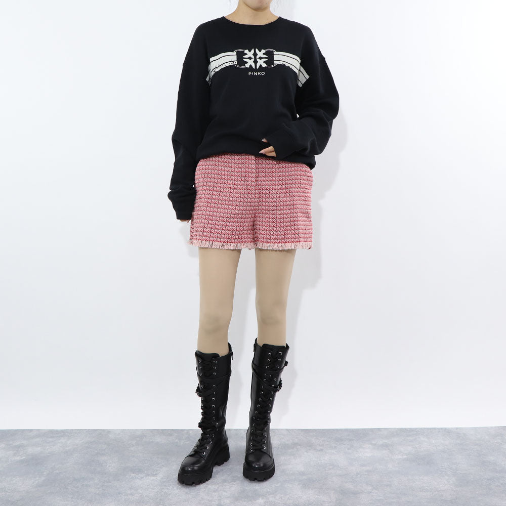 PINKO スウェット ブラック ロゴ 裏起毛 1G16VS-Y7JP