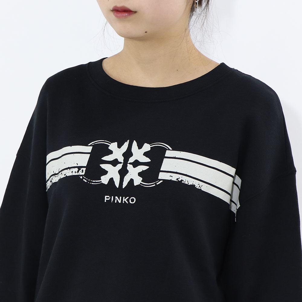 PINKO スウェット ブラック ロゴ 裏起毛 1G16VS-Y7JP