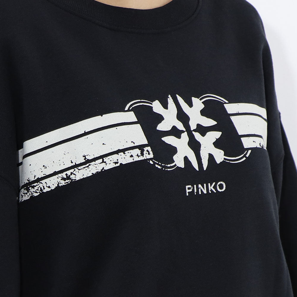 PINKO スウェット ブラック ロゴ 裏起毛 1G16VS-Y7JP