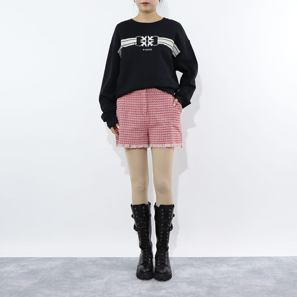 PINKO スウェット ブラック ロゴ 裏起毛 1G16VS-Y7JP