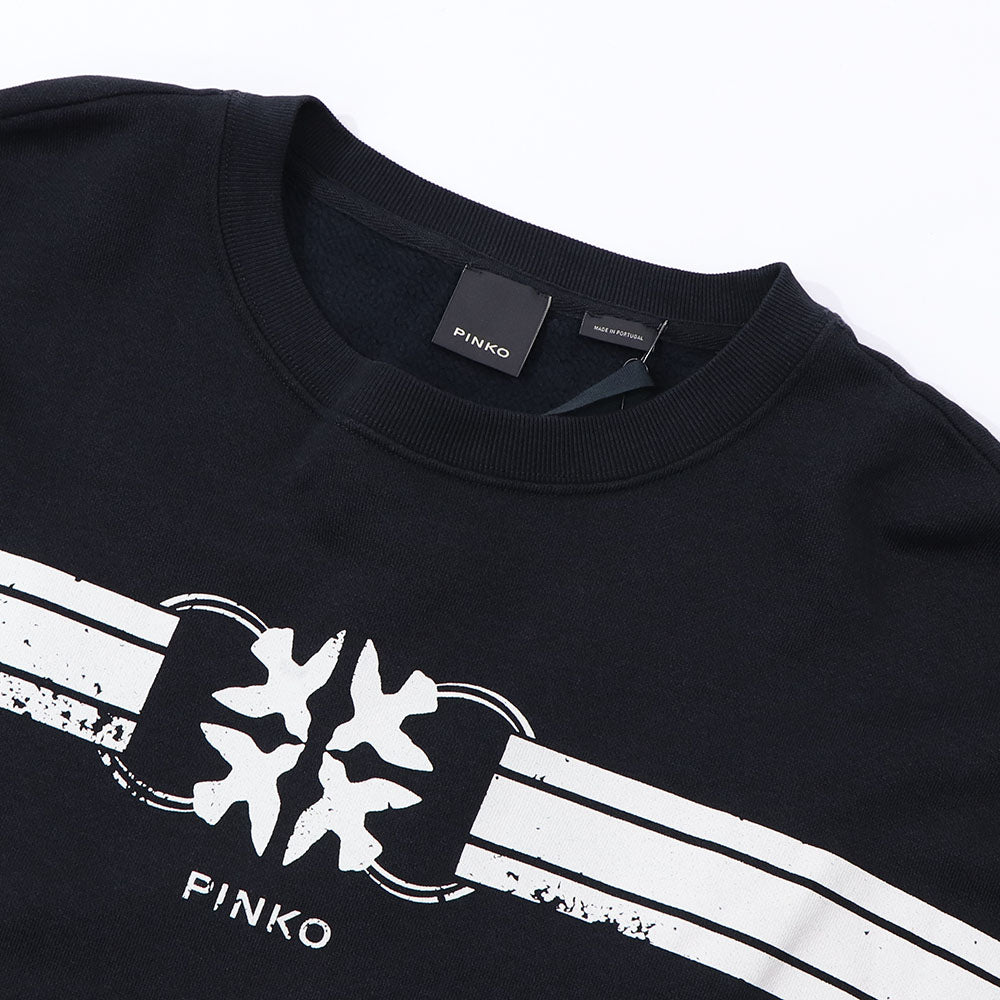 PINKO スウェット ブラック ロゴ 裏起毛 1G16VS-Y7JP
