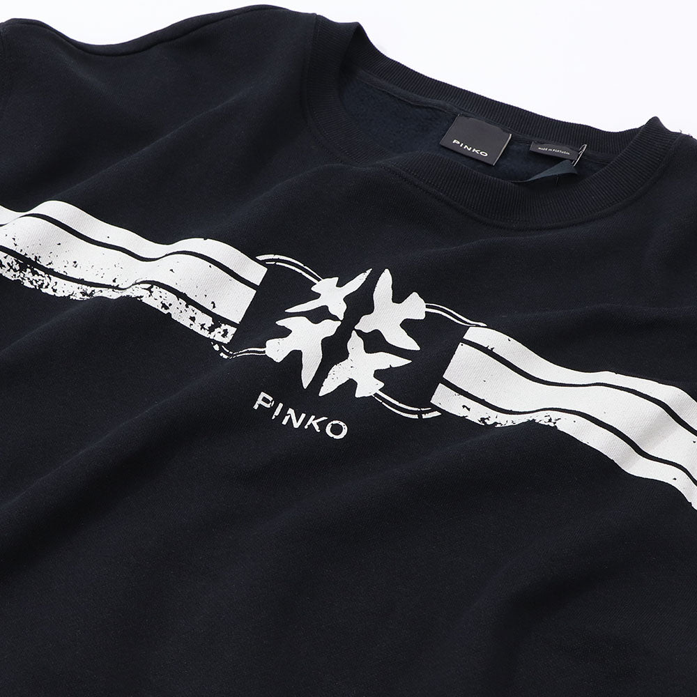 PINKO スウェット ブラック ロゴ 裏起毛 1G16VS-Y7JP