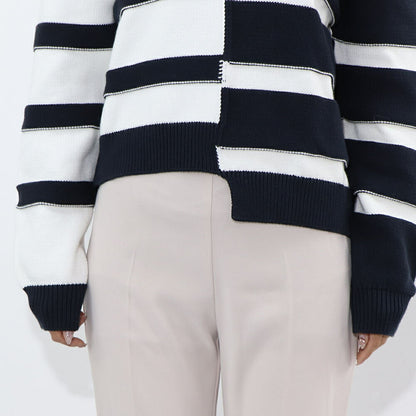 PINKO ニット ホワイト×ダークブルー ニット ボーダー 1G16YZ-Y7UQ