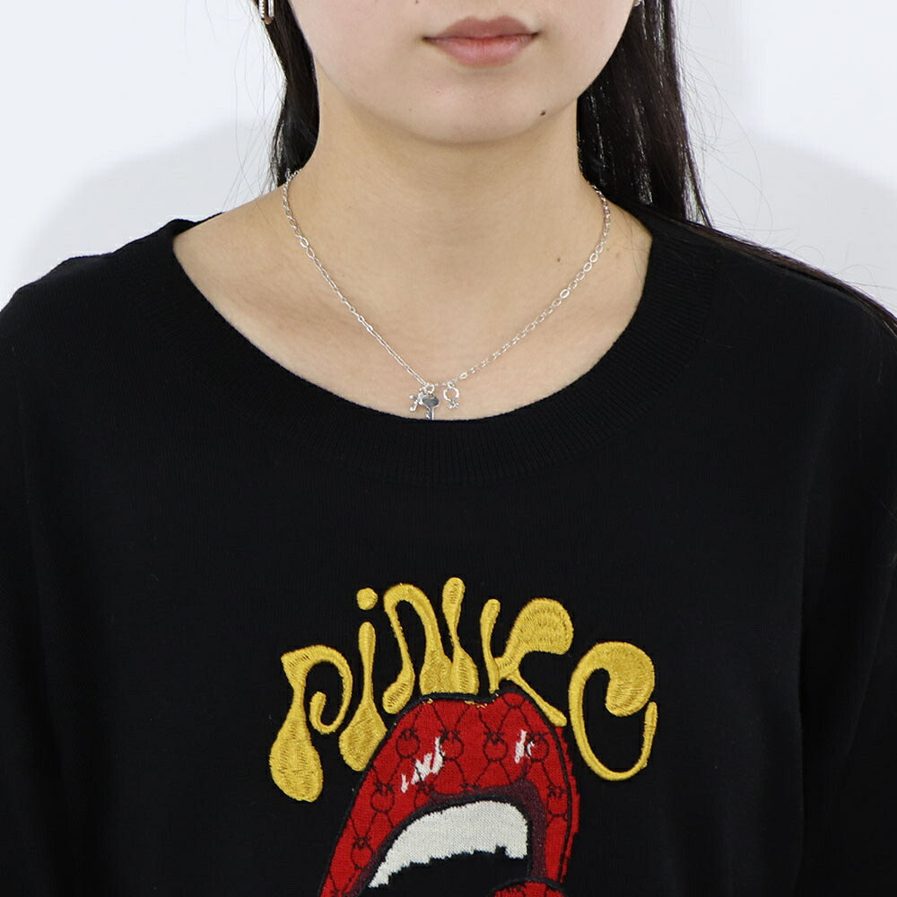PINKO ニット  ブラック  刺繍 ウール 1G16ZT-Y7Z3