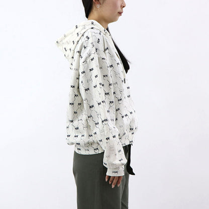 PINKO パーカー ホワイト ラインストーン プルオーバー 1G1726-Y7YT