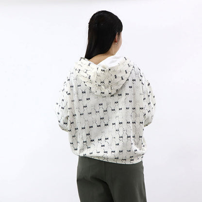 PINKO パーカー ホワイト ラインストーン プルオーバー 1G1726-Y7YT