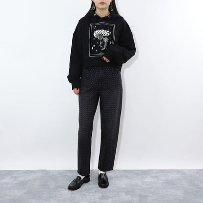 PINKO パーカー ブラック 刺繍 猫 フーデイ プルオーバー 1G185G-8314