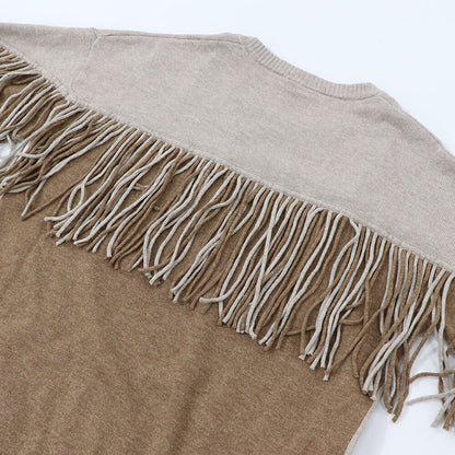 PINKO ニット グレー ブラウン ニット フリンジ付き 1B14VD-Y694