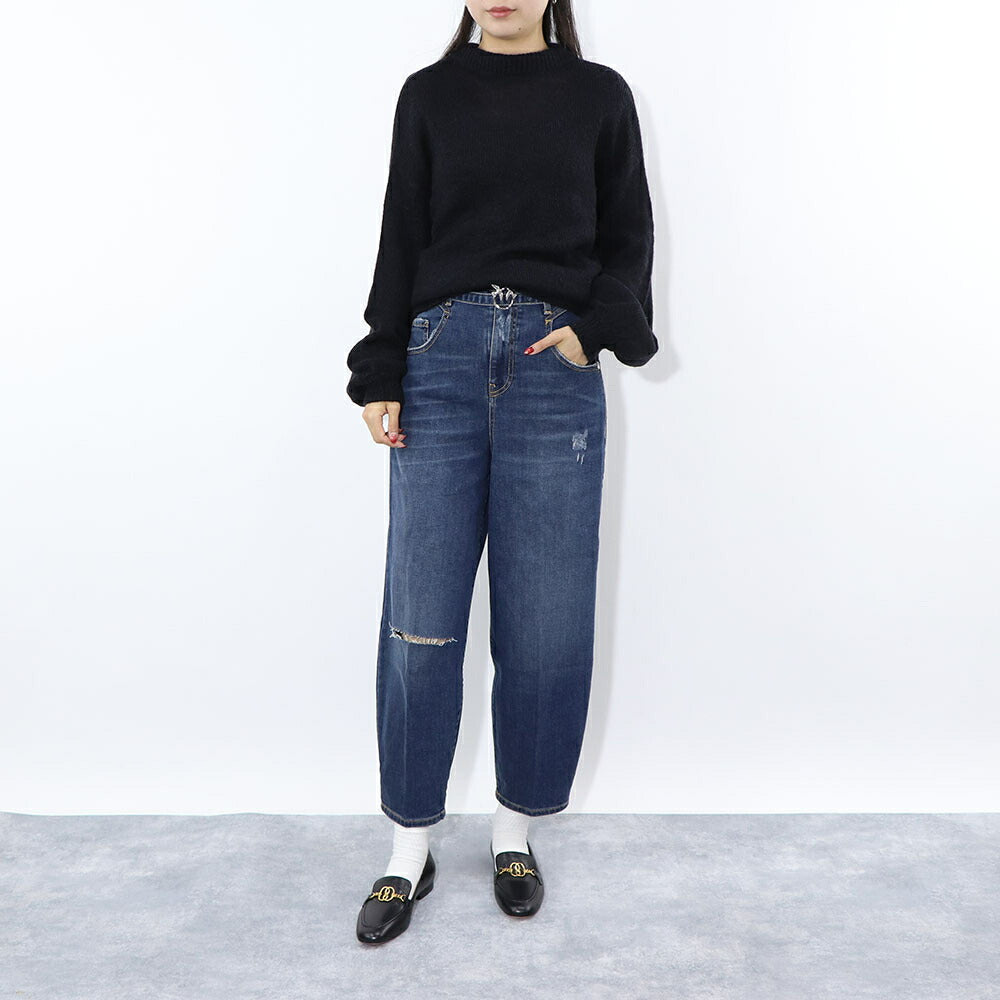 PINKO ニット  ブラック バックリボン ウール 1G156T-Y6E2