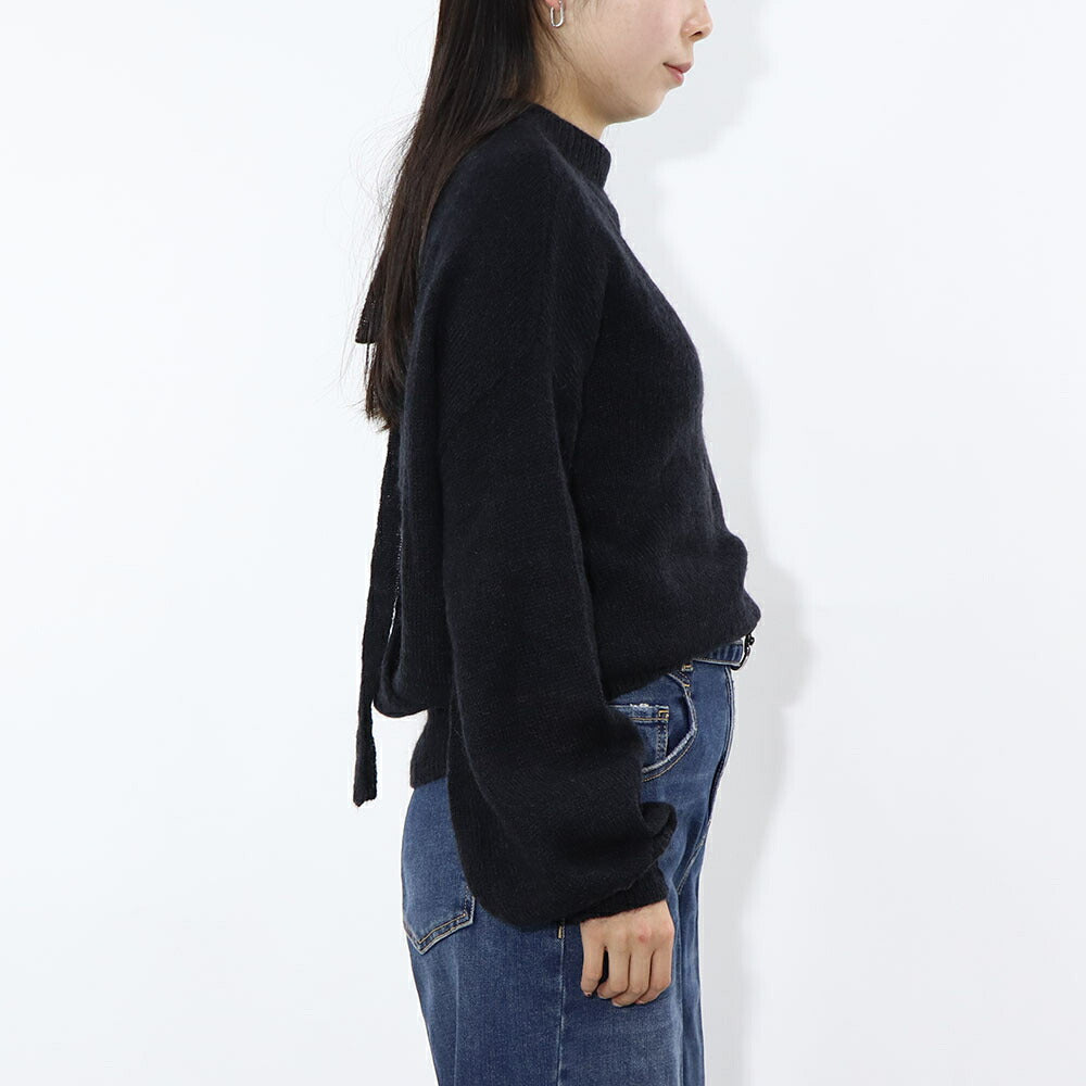 PINKO ニット  ブラック バックリボン ウール 1G156T-Y6E2