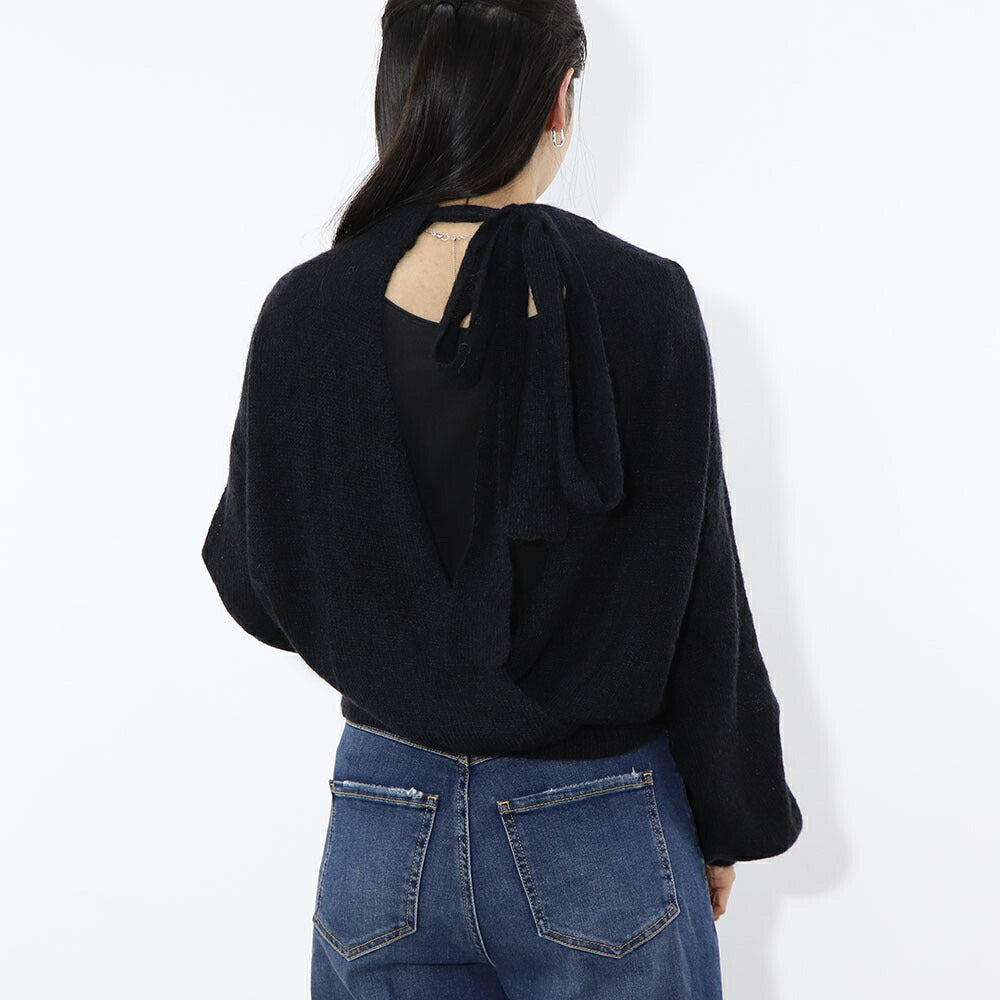 PINKO ニット  ブラック バックリボン ウール 1G156T-Y6E2