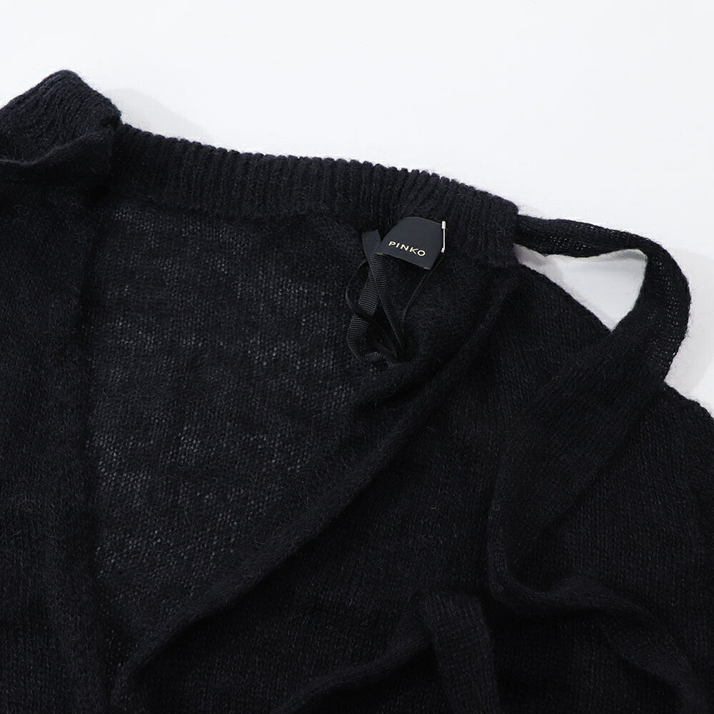 PINKO ニット  ブラック バックリボン ウール 1G156T-Y6E2