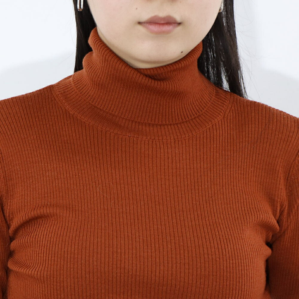 PINKO ニット  ブラウン タートル リブニット 1G15J2-Y6RL