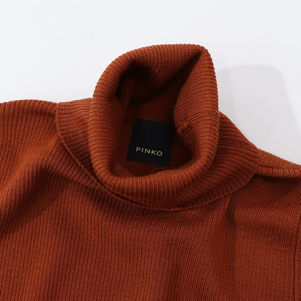 PINKO ニット  ブラウン タートル リブニット 1G15J2-Y6RL