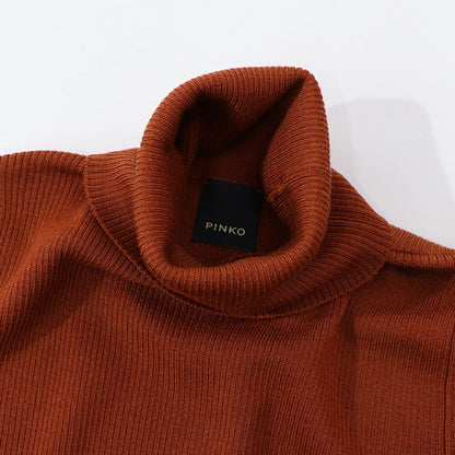 PINKO ニット  ブラウン タートル リブニット 1G15J2-Y6RL