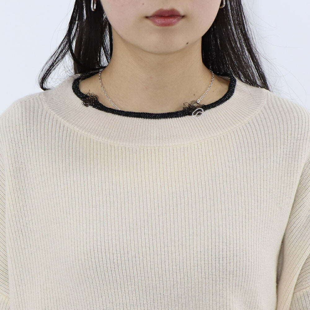 PINKO ニット  ベージュ リブニット ダメージデザイン 1G15X7-Y6XP