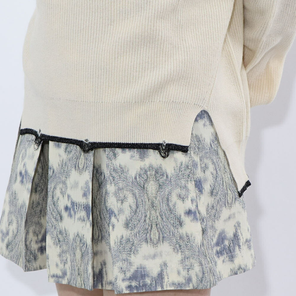 PINKO ニット  ベージュ リブニット ダメージデザイン 1G15X7-Y6XP