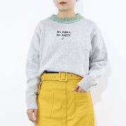 PINKO ニット グレー ロゴ オーバーサイズ 1G16EY-Y7EN
