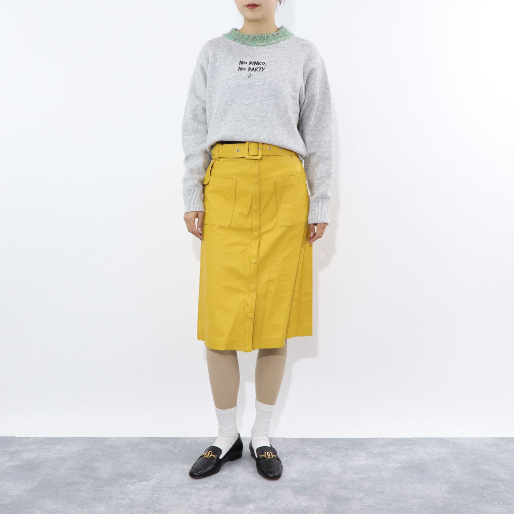 PINKO ニット グレー ロゴ オーバーサイズ 1G16EY-Y7EN